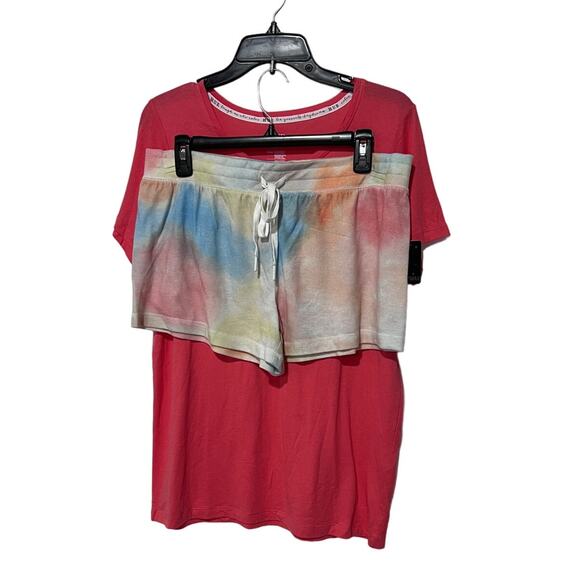 HUE Other - INSOMNIAX & HUE PAJAMA LOUNGE MIXED SET MULTI SHORT & CORAL T-SHIRT MEDIUM/LARGE